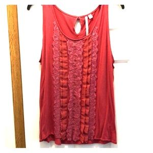 Lauren Conrad coral sleeveless blouse